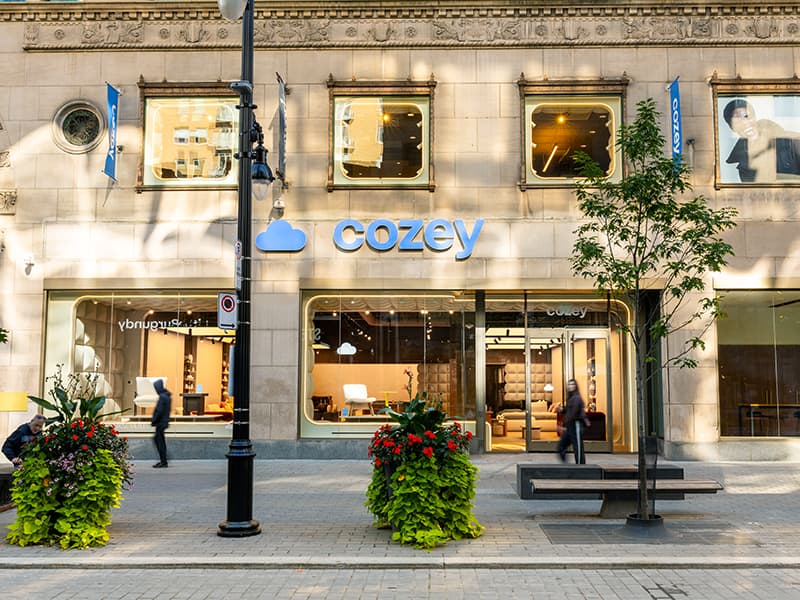 Cozey store on Sainte-Catherine Street West in Montreal