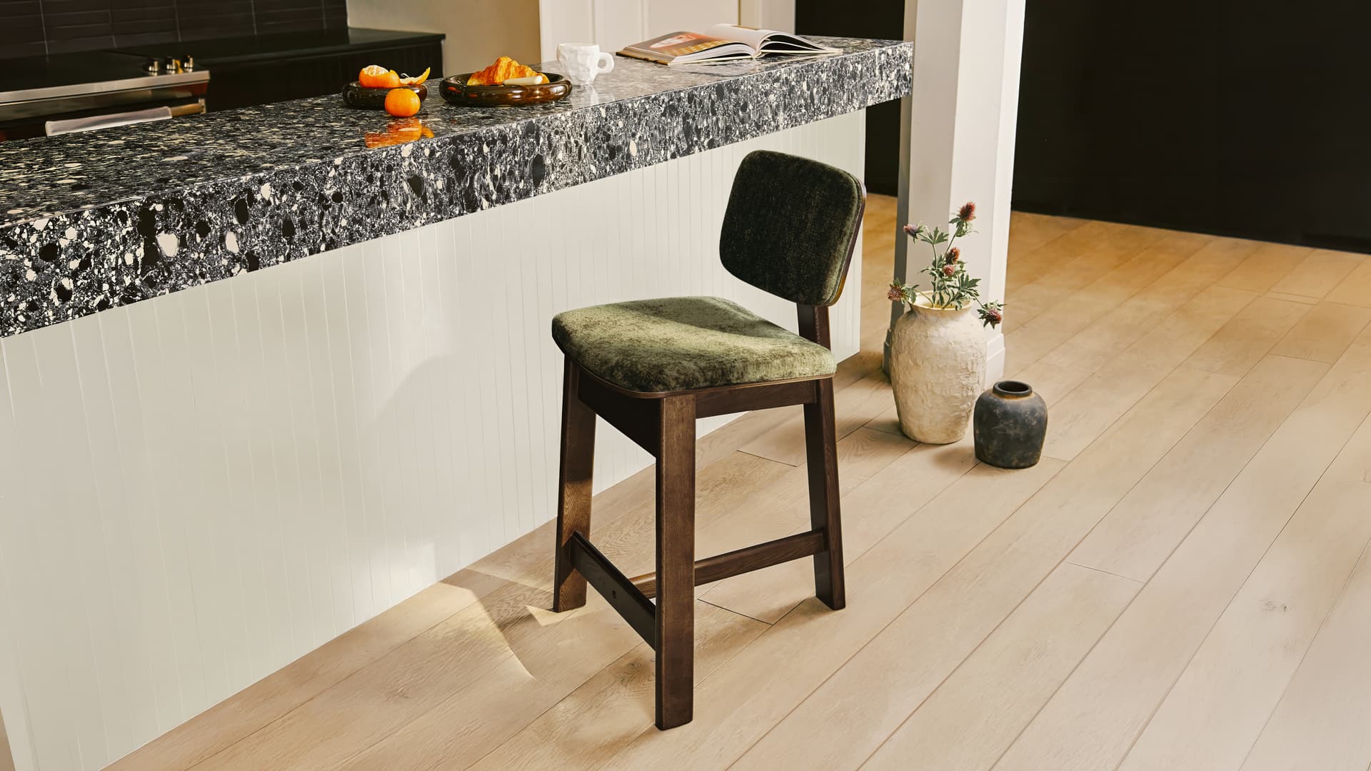 A Cozey Vela counter stool in Sage
