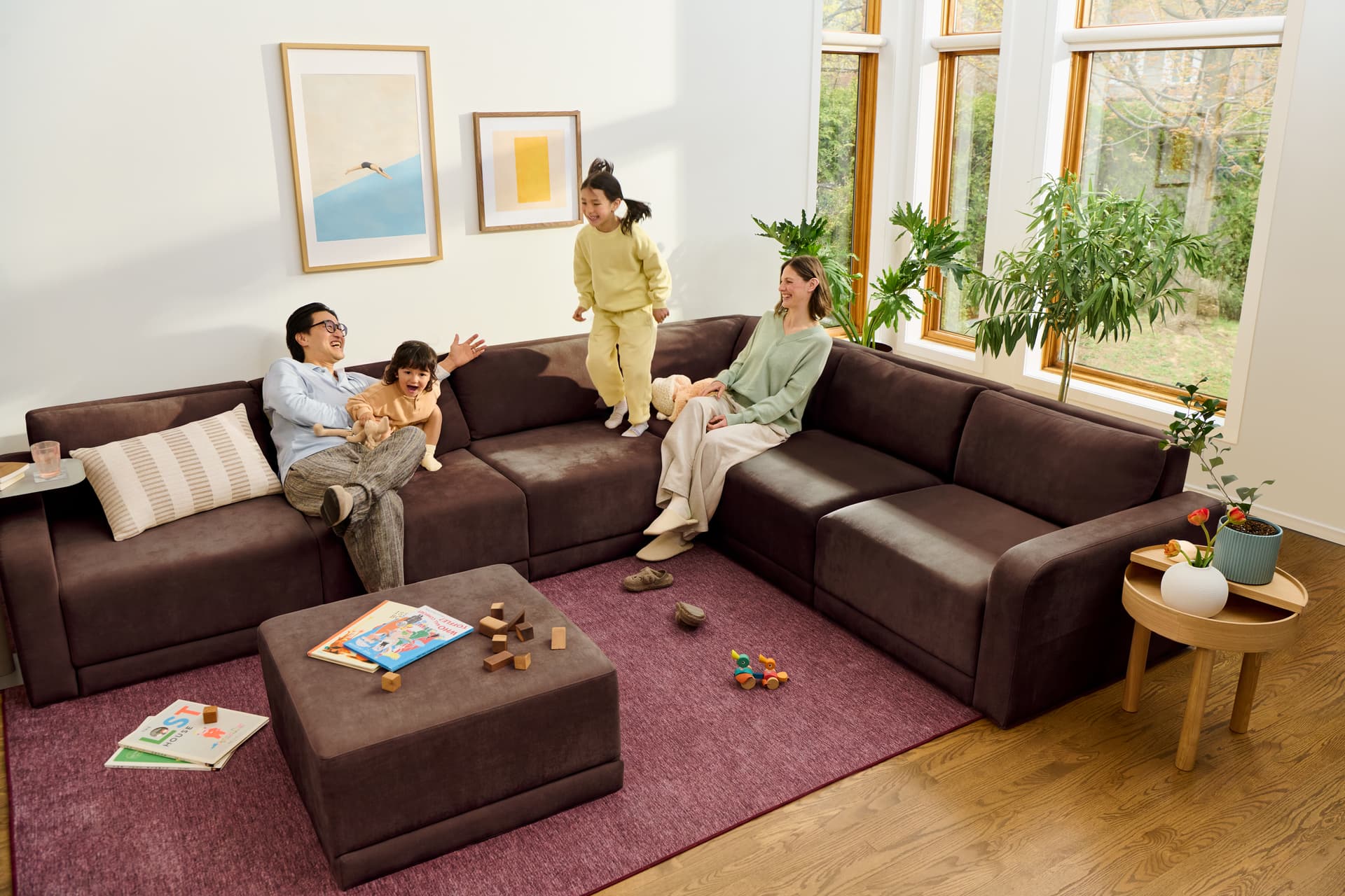 A Family on a Cozey Sofa Bed